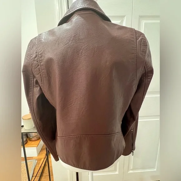 BLANK NYC | M | Faux Leather Moto Jacket | Plum - Picture 3 of 10